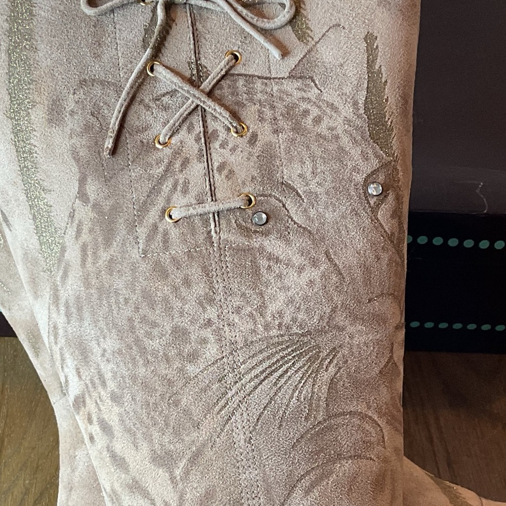 NEW Monzo Franco Vintage Y2K Tiger Embossed Lace Up Boots Size 6.5 - Picture 9 of 12